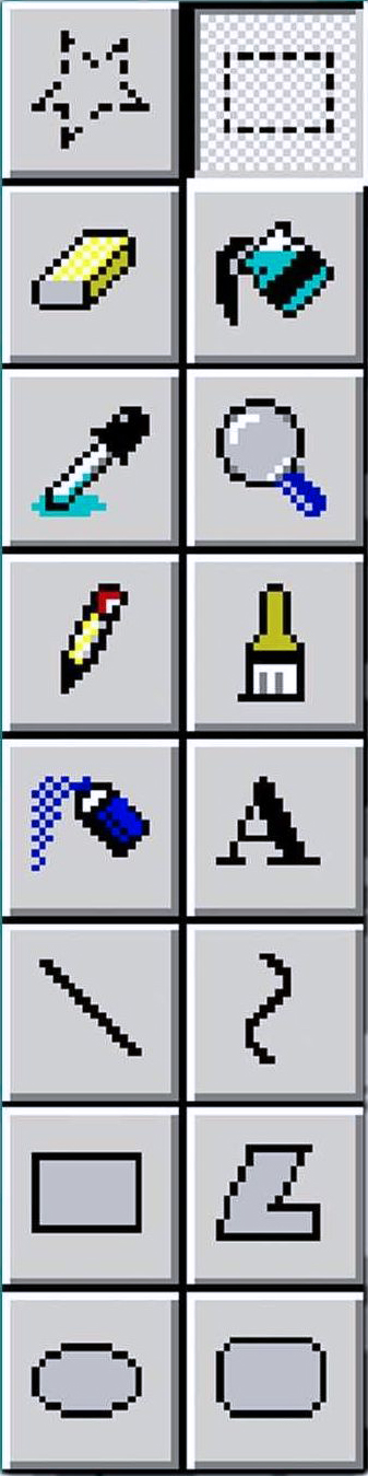 MS Paint toolbar